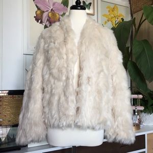Vince Faux Fur Short Teddy Oatmeal Jacket S